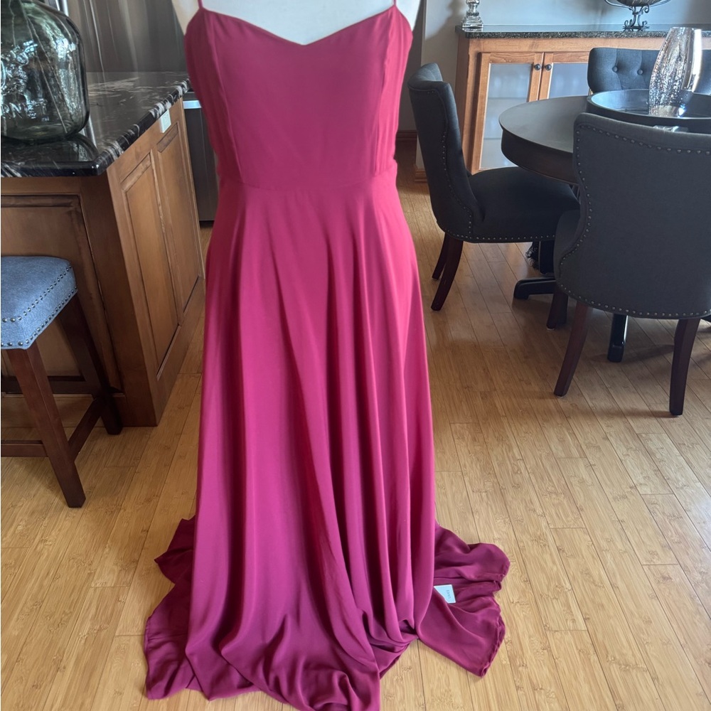 Elegant Burgundy Evening Gown